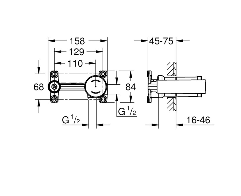 Grohe iebūvējamā izlietnes jaucējkrāna darba daļa 23571000