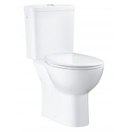 Унитаз Grohe BauCeramic Rimless, с крышкой QR/SC 356x600 мм, горизонтальный выпуск, белый