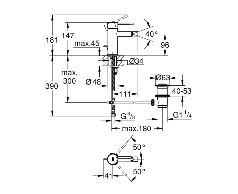 Grohe Essence Bidē jaucējkrāns, 32935DC1
