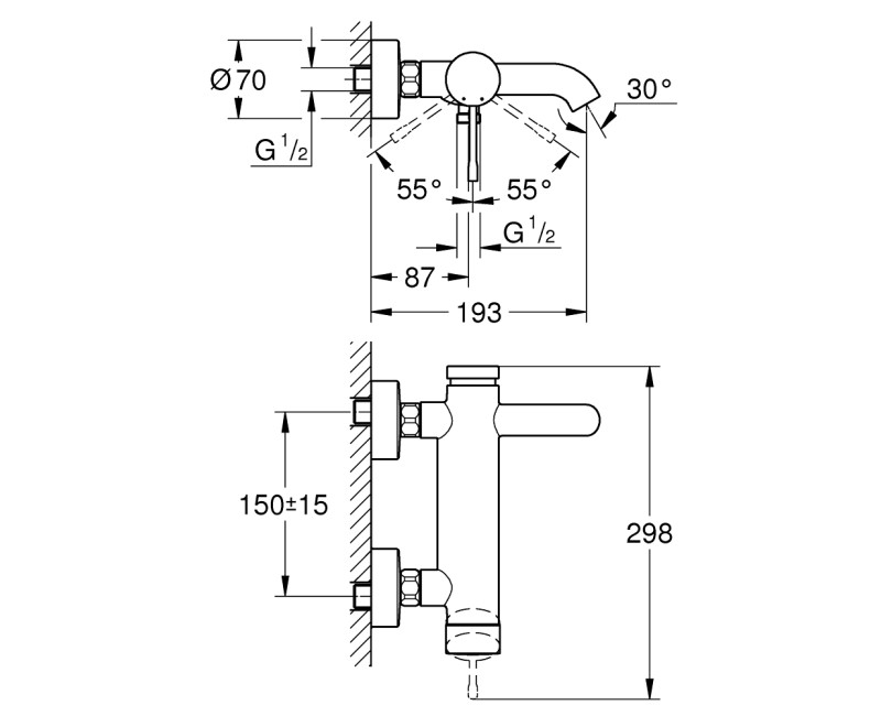 Grohe ESSENCE Смеситель для ванны/душа, 33624DC1