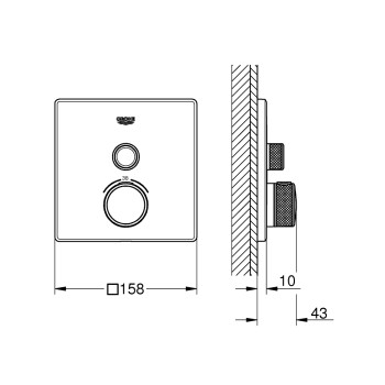 Grohe Grohtherm Панель смесителя для душа, 29123000