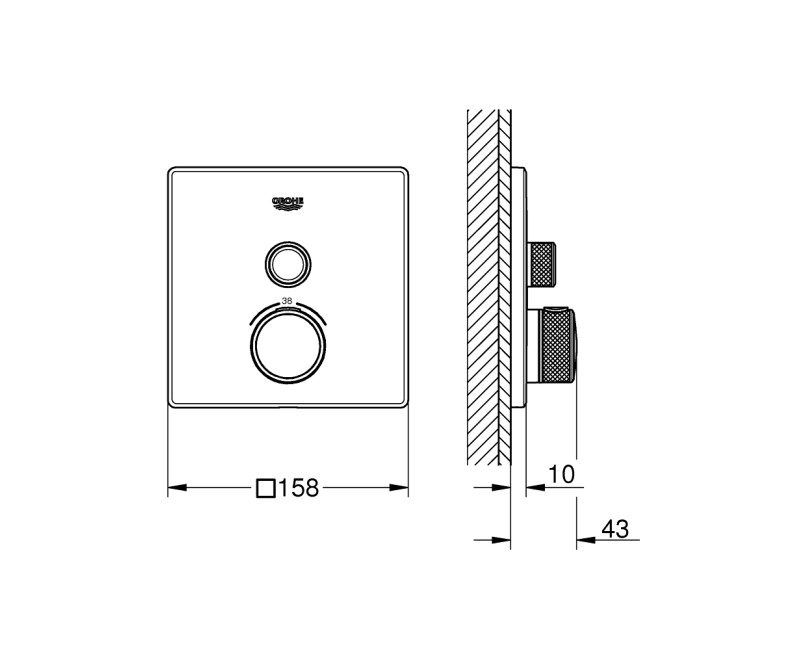 Grohe Grohtherm Панель смесителя для душа, 29123000