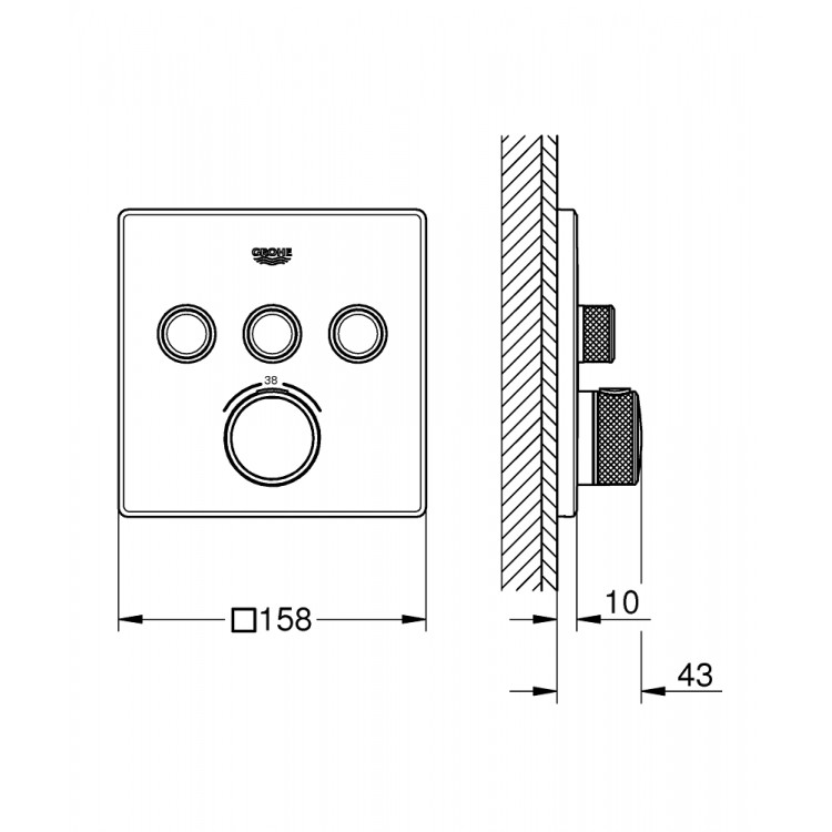 Grohe Grohtherm Dušas jaucējkrāna dekoratīvā daĮa, 29126000