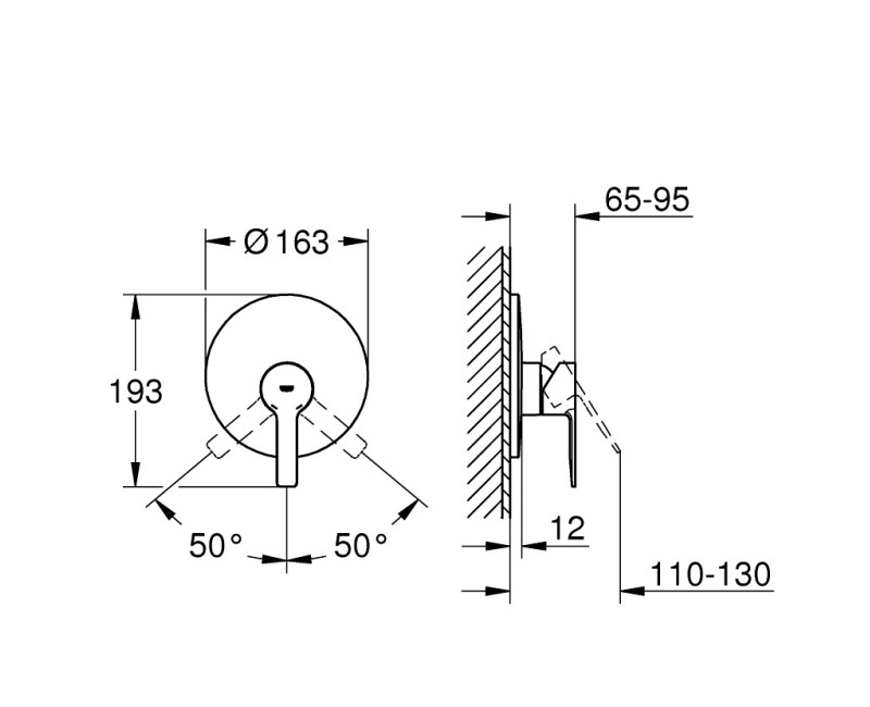 Grohe LINEARE Панель смесителя для душа 19296001