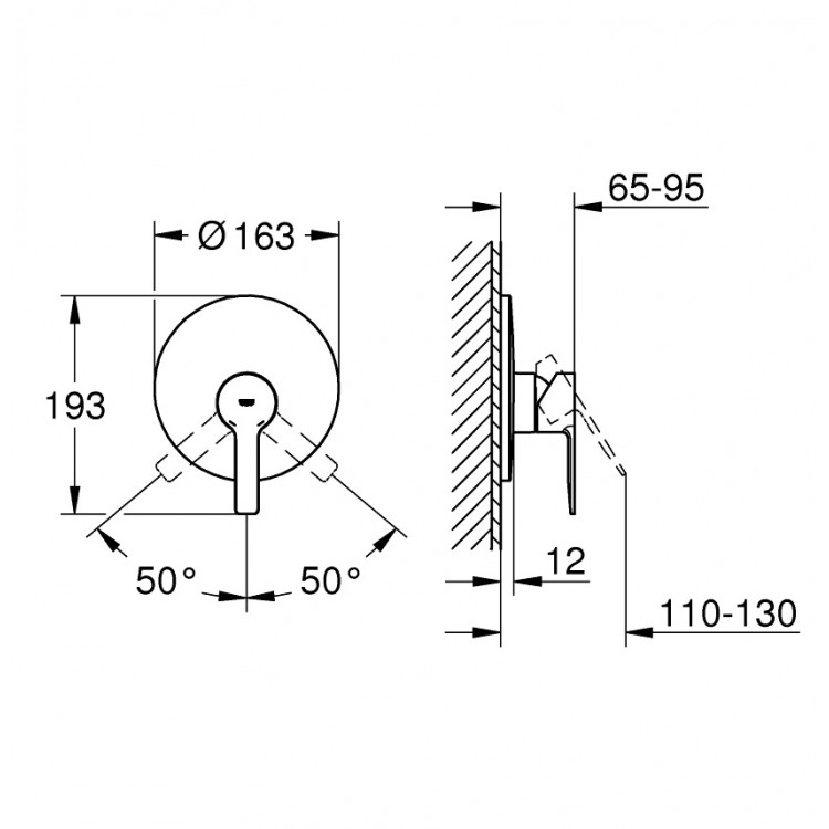 Grohe LINEARE Dušas jaucējkrāna dekoratīvā daĮa 19296DC1 Grohe LINEARE Dušas jaucējkrāna dekoratīvā daĮa 19296DC1