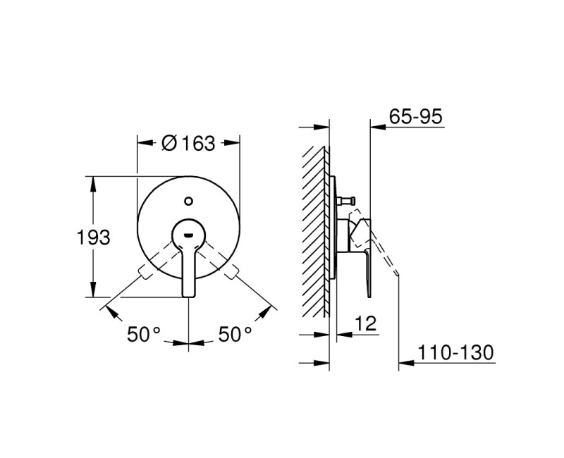 Grohe LINEARE Панель смесителя для ванны/душа 19297001
