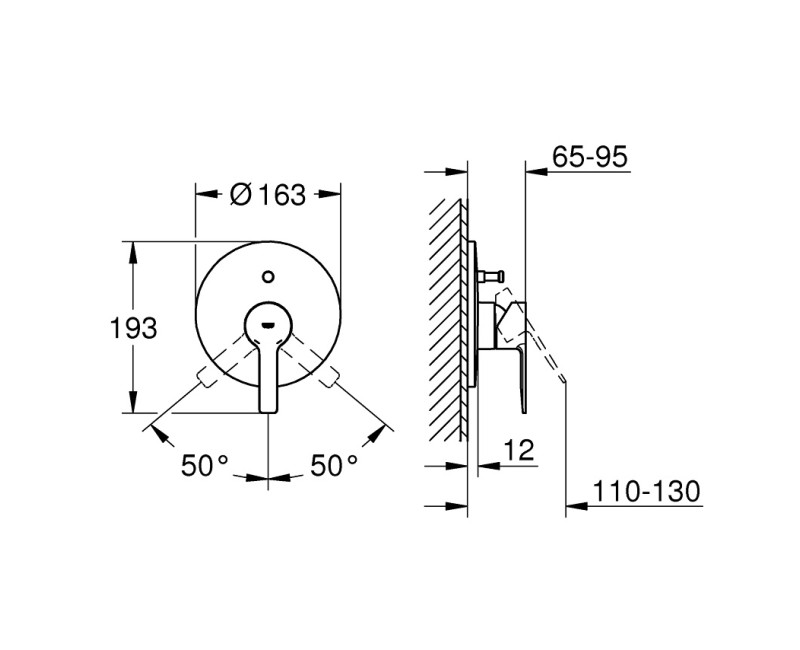 Grohe LINEARE Панель смесителя для ванны/душа 19297DC1