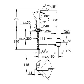 Grohe LINEARE Смеситель для умывальника, 23296DC1