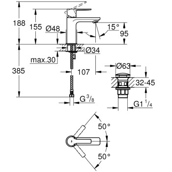 Grohe LINEARE Смеситель для умывальника, 23791DC1