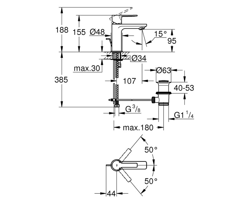 Grohe LINEARE Смеситель для умывальника, 32109DC1