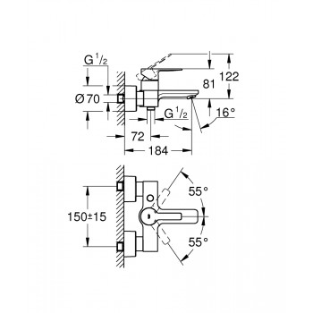 Grohe LINEARE Vannas/dušas jaucējkrāns, 33849001