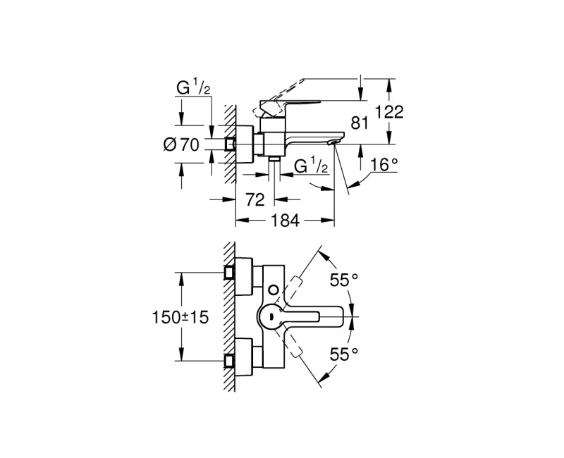 Grohe LINEARE Смеситель для ванны/душа, 33849001