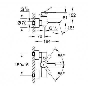 Grohe LINEARE Vannas/dušas jaucējkrāns, 33849DC1