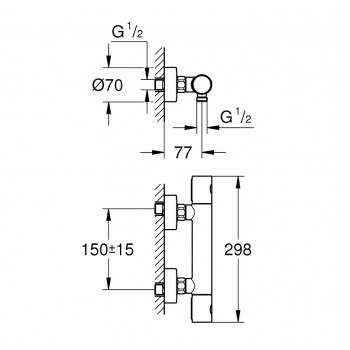 Grohe GROHTHERM 1000 M Cosmopolitan M Термостат для душа, 34065A