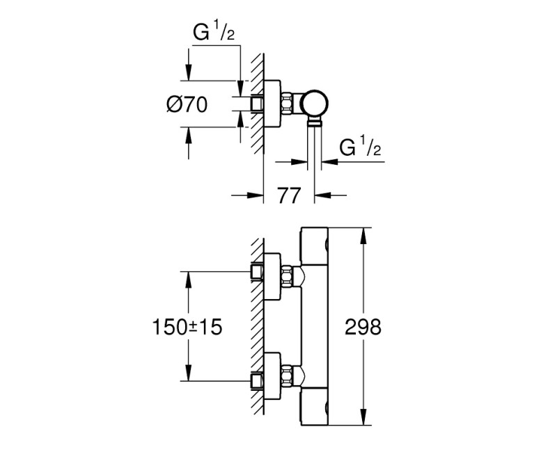 Grohe GROHTHERM 1000 M Cosmopolitan M Dušas termostats, 34065AL2