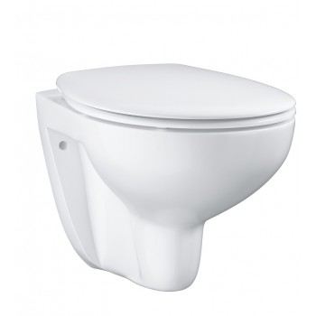 Подвесной унитаз Grohe BauCeramic Rimless, 368x531мм, с крышкой QR/SC белый
