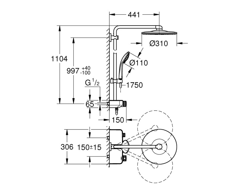 GROHE Euphoria SmartControl 310 Dušas sistēma 26507000