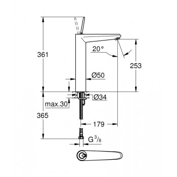 Grohe Eurodisc Joy Izlietnes jaucējkrāns, 23428000