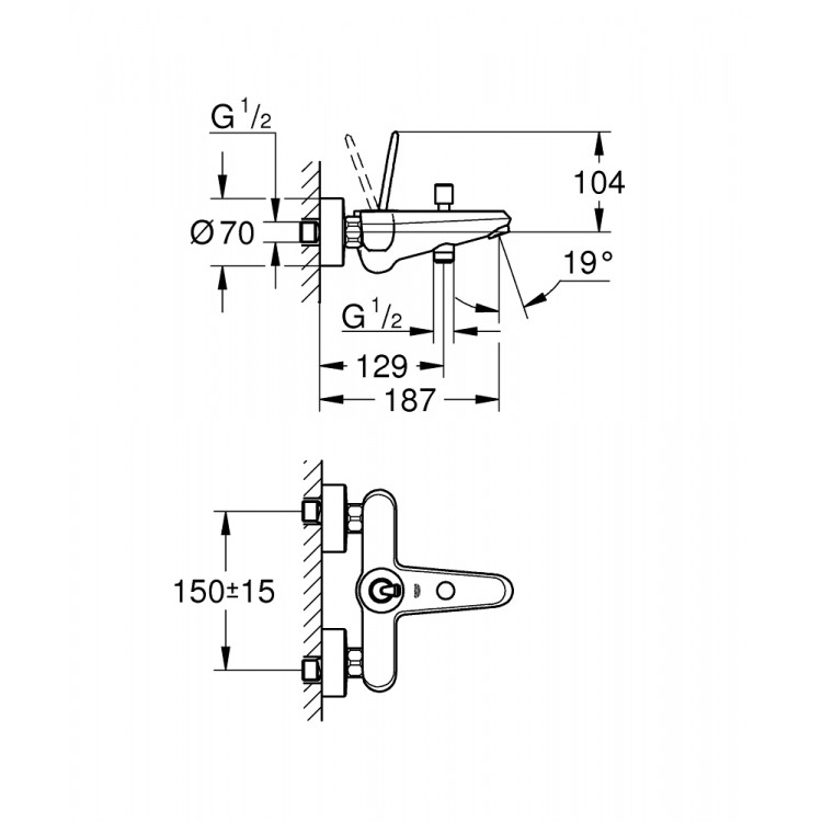 Grohe Eurodisc Joy Vannas/dušas jaucējkrāns, 23431000