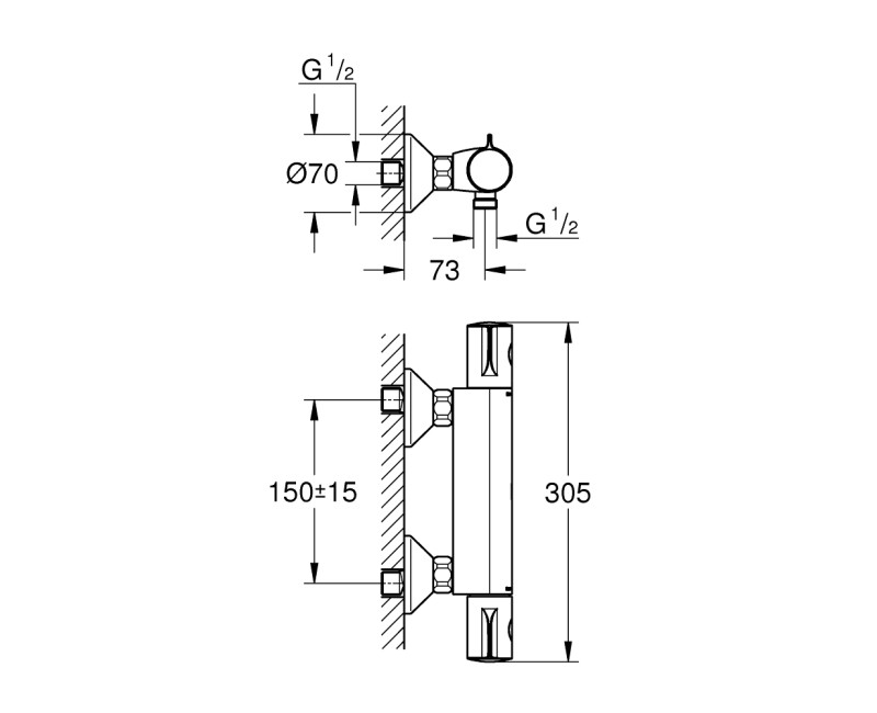 Grohe GROHTHERM 800 Dušas termostats, 34558000