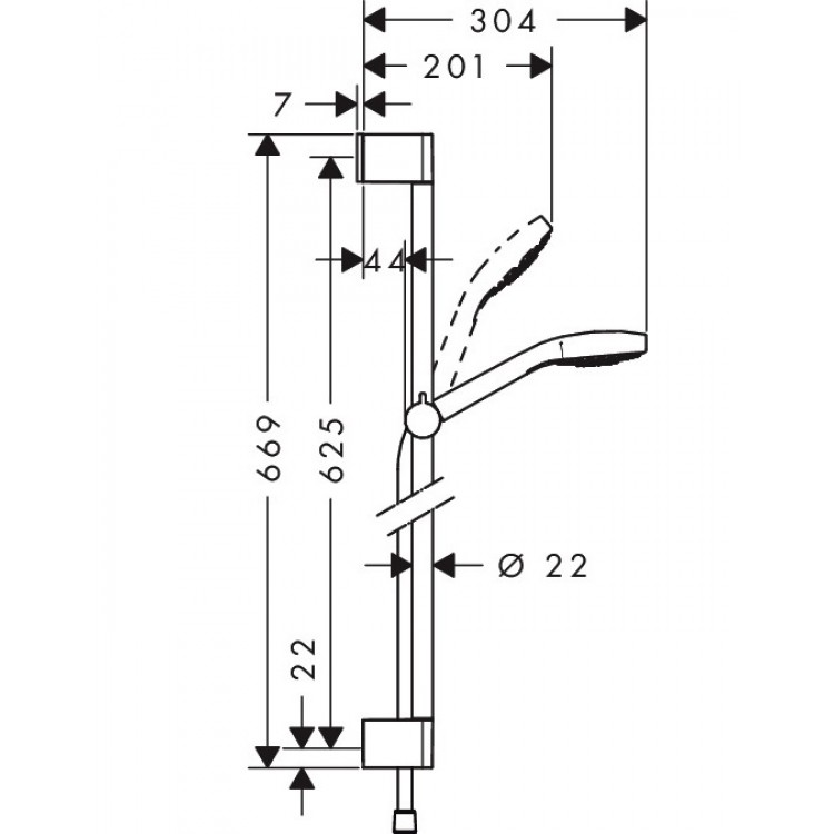Hansgrohe Croma Select E 1jet dušas komplekts, 26584400 Hansgrohe Croma Select E 1jet dušas komplekts, 26584400
