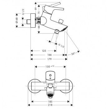 Hansgrohe Talis S Смеситель для ванны/душа, 72400000