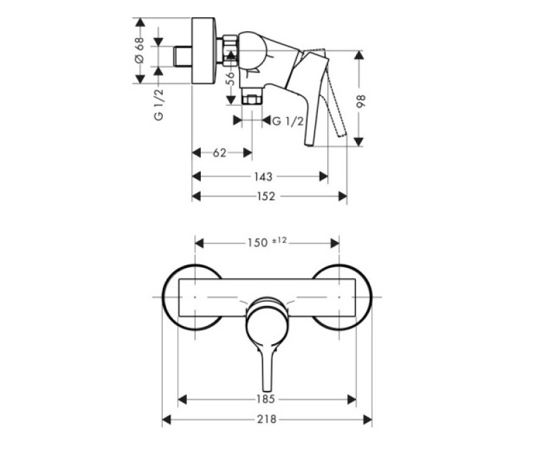 Hansgrohe Talis S Dušas jaucējkrāns, 72600000