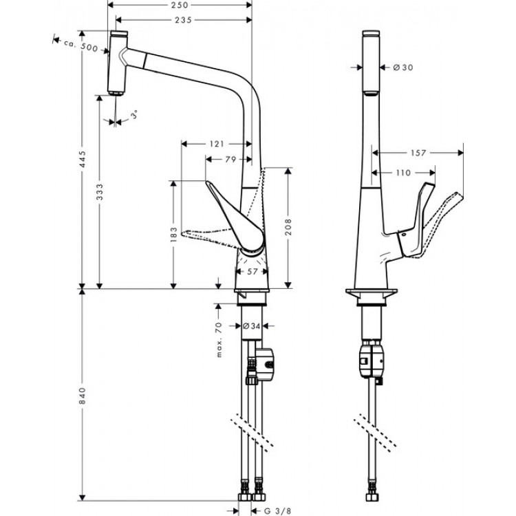 Hansgrohe Metris Select Virtuves jaucējkrāns 320, 14884000 Hansgrohe Metris Select Virtuves jaucējkrāns 320, 14884000
