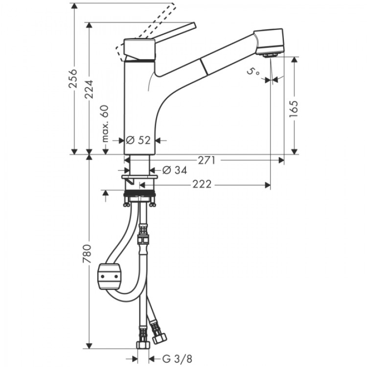 Hansgrohe Talis S Смеситель для кухни, хром 32841000