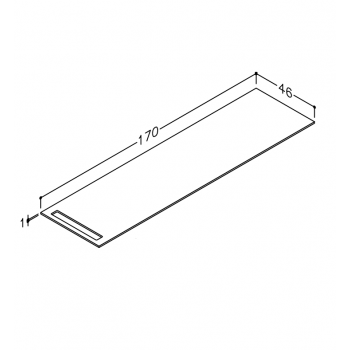 Kame Kompakta HPL darba virsma 170cm, WP-1/16-3/H11