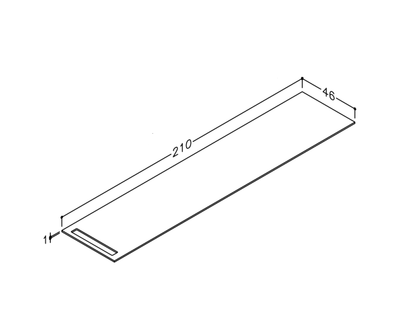 Kame Компактная столешница из HPL 210см, WP-1/20-3/H15