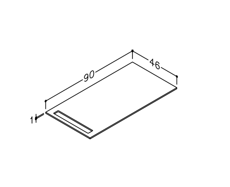 Kame Компактная столешница из HPL 90см, WP-1/8-3/H15