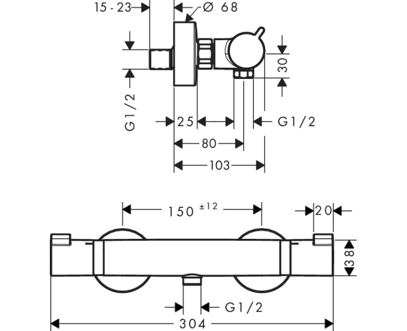 Hansgrohe Ecostat Comfort Термостат для душа, хром 13116700