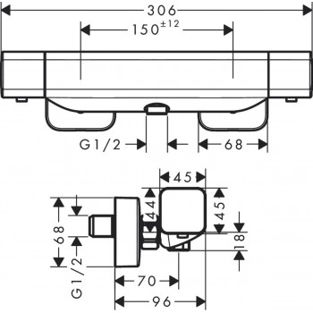 Hansgrohe Ecostat E Dušas termostats, hroms 15773000