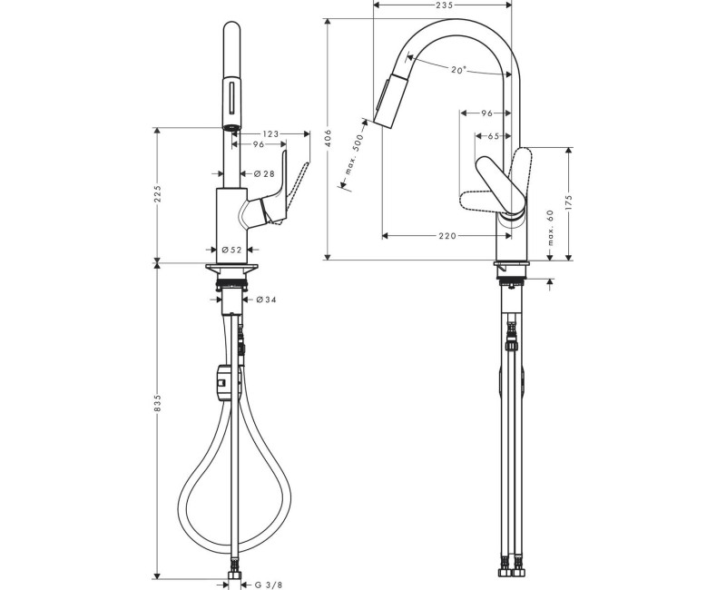 Hansgrohe Focus M41 Смеситель для кухни, 31815670