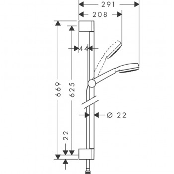 Hansgrohe Crometta 100 1jet dušas komplekts 26655400