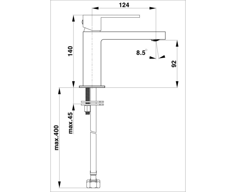 HERZ-SQ BLACK Izlietnes jaucējkrāns, UH00057B