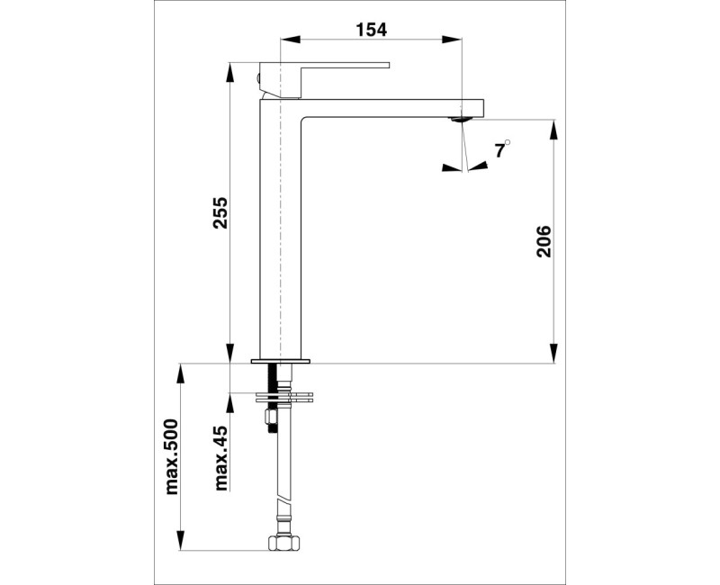 HERZ-SQ BLACK Izlietnes jaucējkrāns, UH00058B