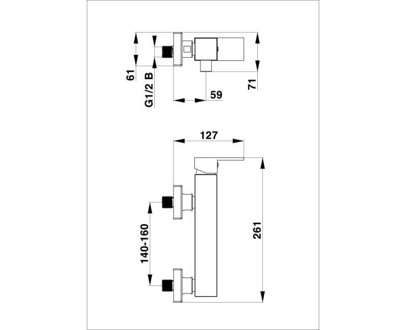 HERZ-SQ BLACK Dušas  jaucējkrāns, UH00494B