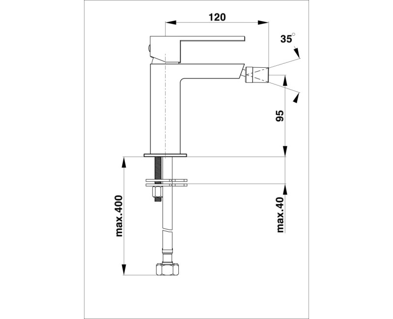 HERZ-SQ BLACK Bidē jaucējkrāns, UH00595B
