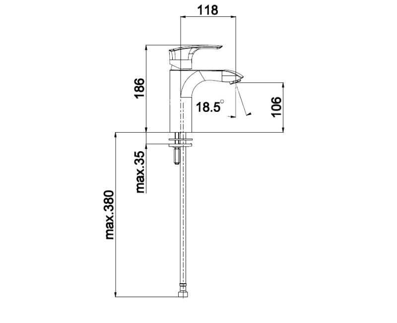 HERZ-ELITE Izlietnes jaucējkrāns, hroms UH00088
