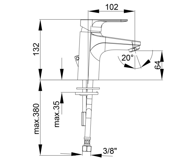 HERZ-INFINITY Izlietnes jaucējkrāns, hroms UH00004