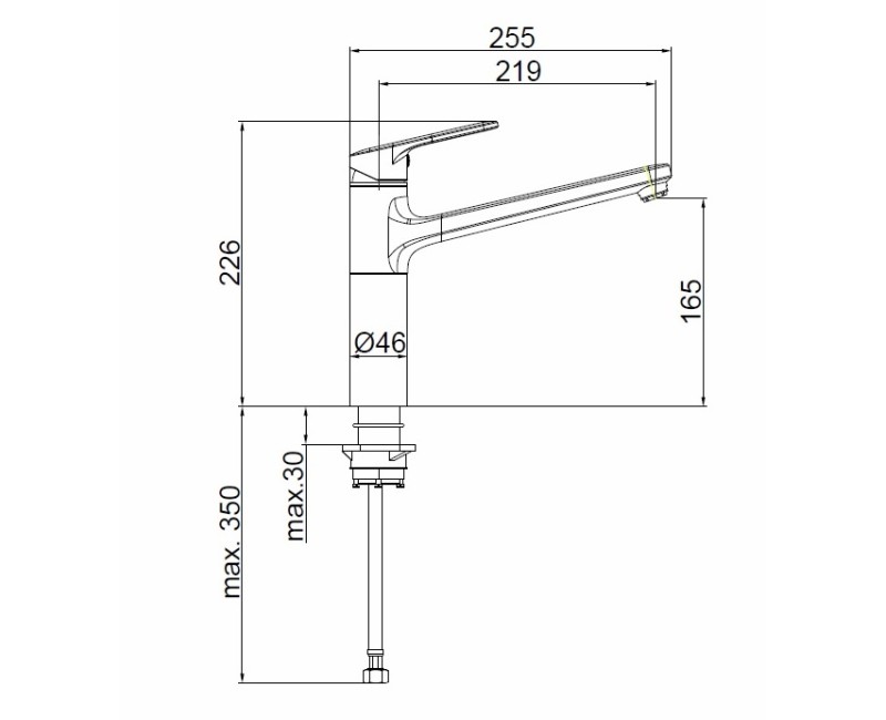 HERZ-INFINITY Virtuves izlietnes jaucējkrāns, hroms UH00170