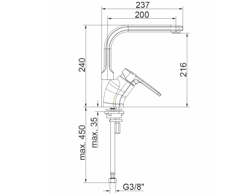 HERZ-INFINITY Virtuves izlietnes jaucējkrāns, hroms UH00172
