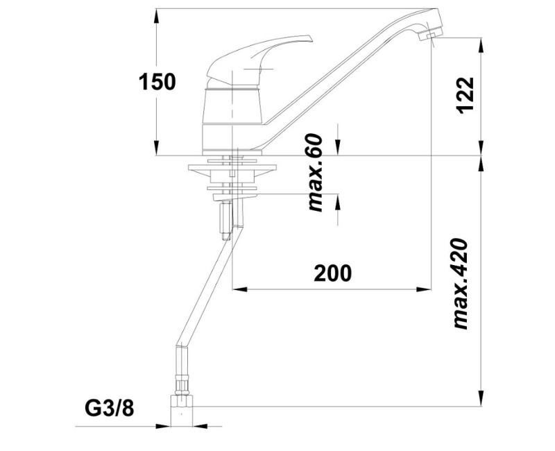HERZ-PRESTIGE Смеситель для кухни, хром UH00183