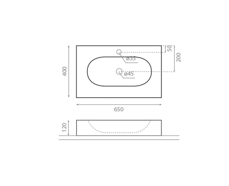 Bathco Раковина Ice Cream 65x40cm, накладная 0078
