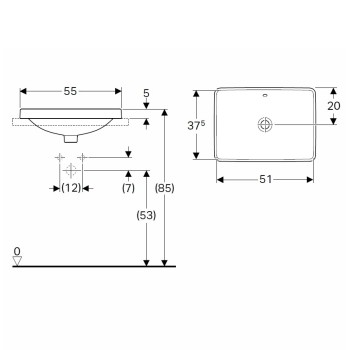 VariForm Раковина встраиваемая 55x40см, 500.736.01.2