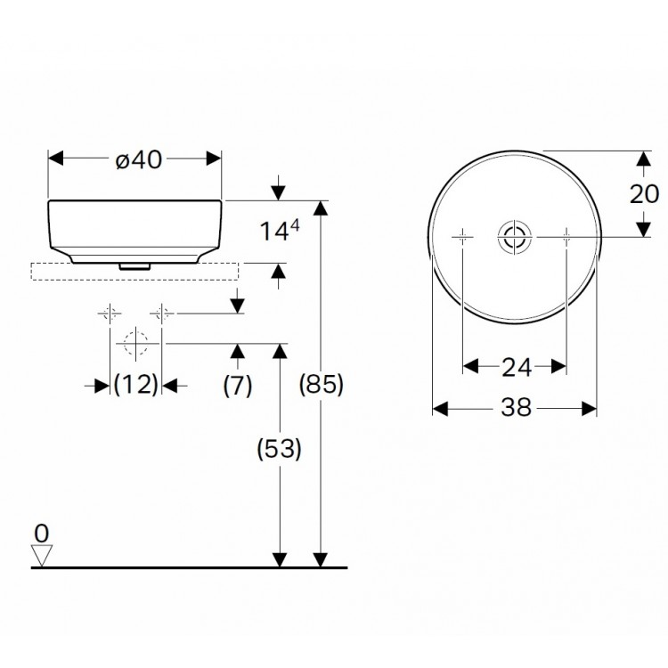 VariForm Vannas istabas izlietne 40cm, uzliekamā 500.768.01.2 VariForm Vannas istabas izlietne 40cm, uzliekamā 500.768.01.2