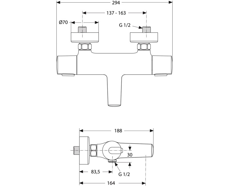 Ideal Standard Ceratherm 100 Термостат для ванны и душа, A4623AA