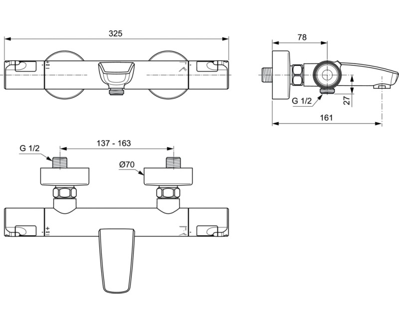 Ideal Standard Ceratherm T50 Vannas/dušas termostats, A7223AA